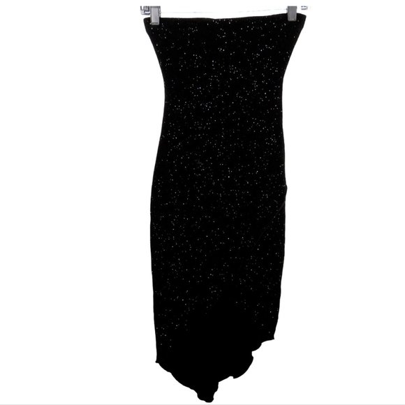 Black Shimmery Strapless Bodycon Formal Dress - Picture 1 of 11